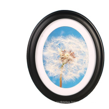 High Quality Custom 5X7'' Black Oval Wall Frame Matted to Display Wood Picture  Photo Frames with Glass Front